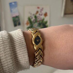 Rare vintage gold tone pulsar by Seiko asymmetrical watch